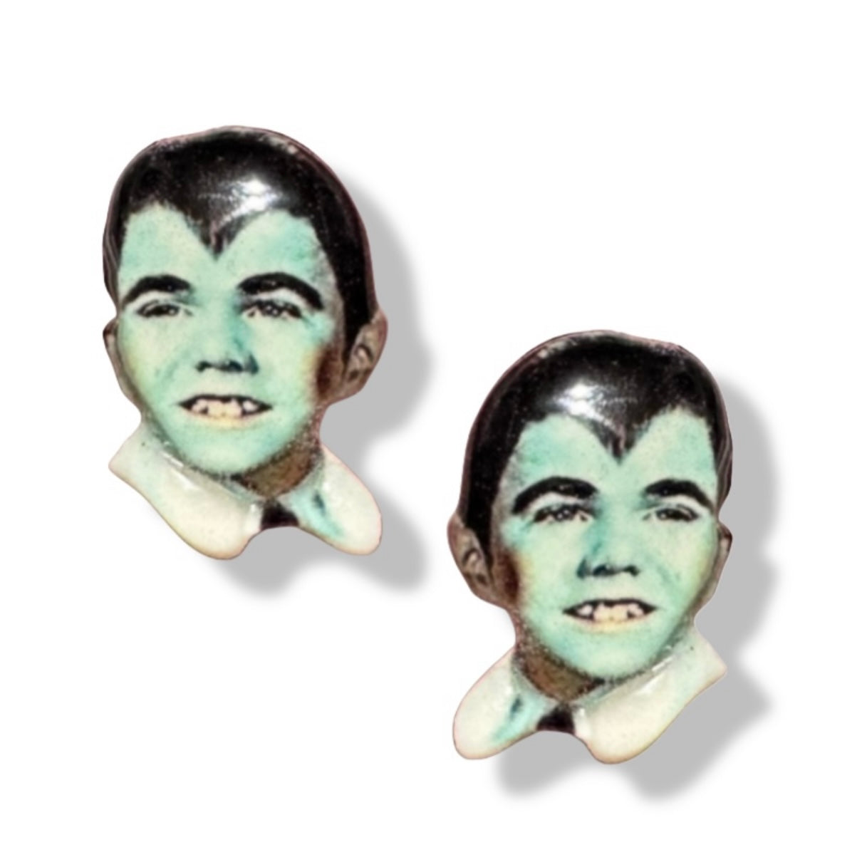 Eddie Munster handmade stud earrings Halloween
