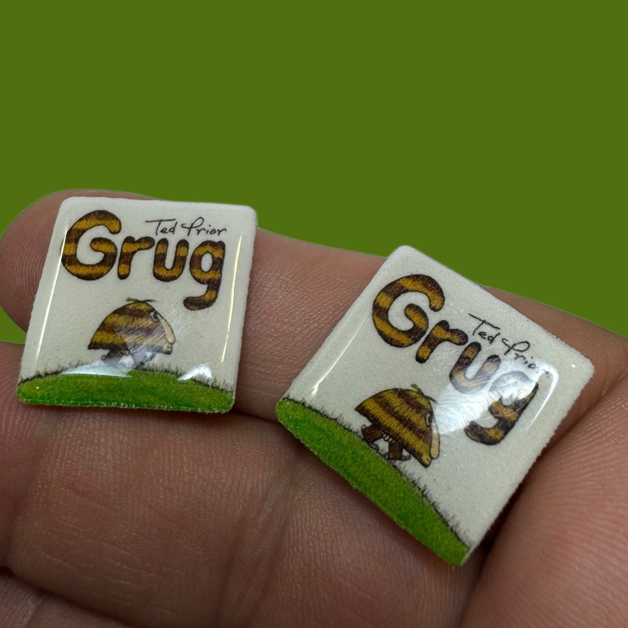 Grug book stud earrings