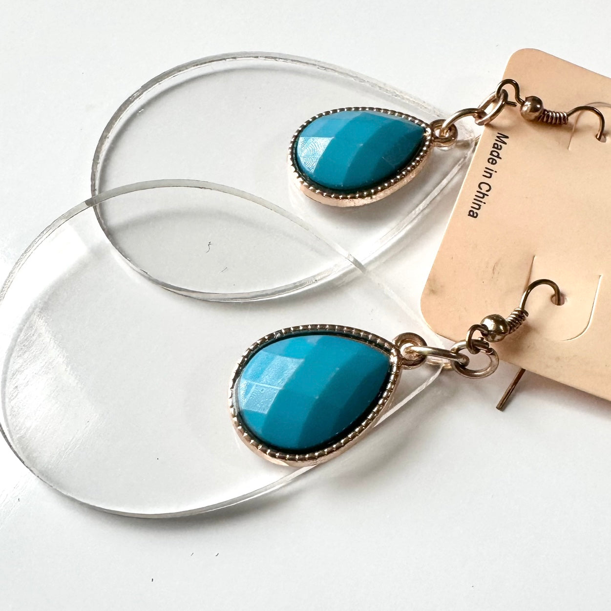 Acrylic teardrop earrings
