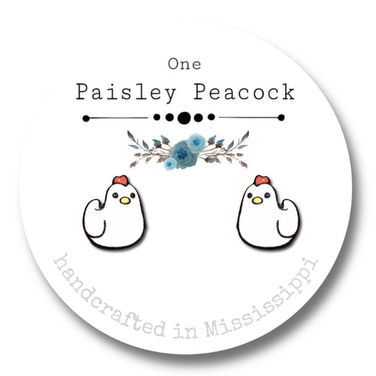 Bird earrings-cartoon chicken