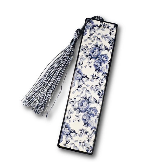 Book mark- blue & white floral