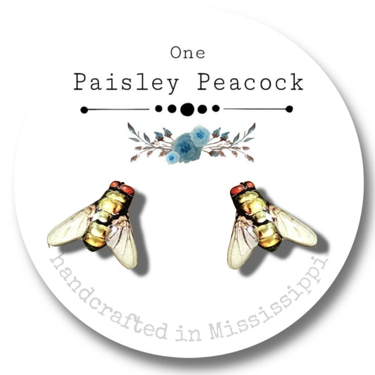 Insect Stud Earrings-fly