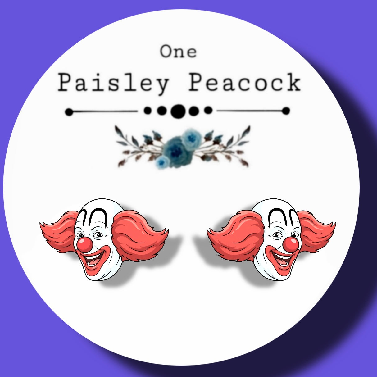 Bozo clown earrings