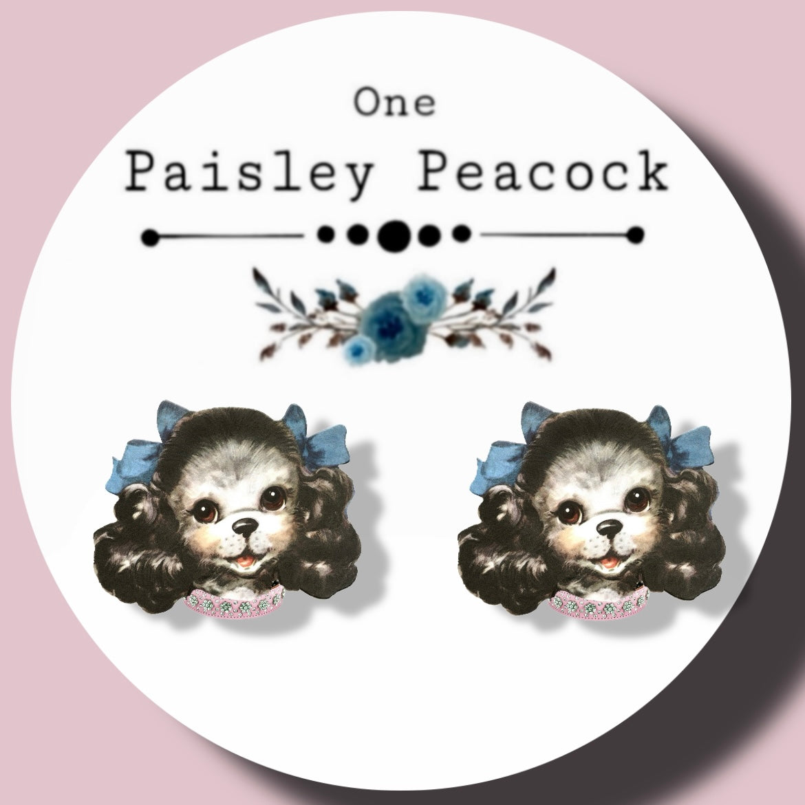 Vintage girl puppy dog earrings