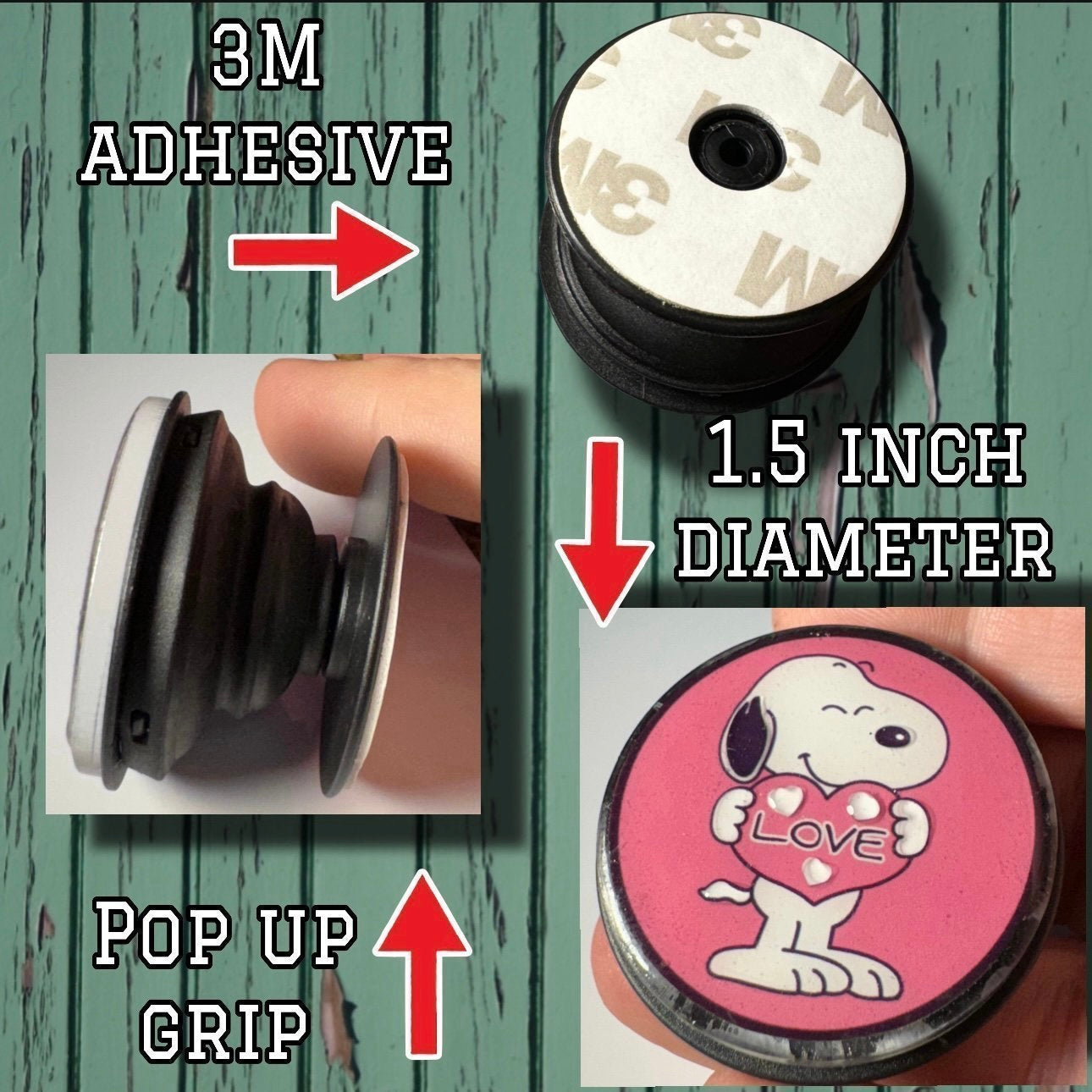 Phone Grip-snoopy love pink