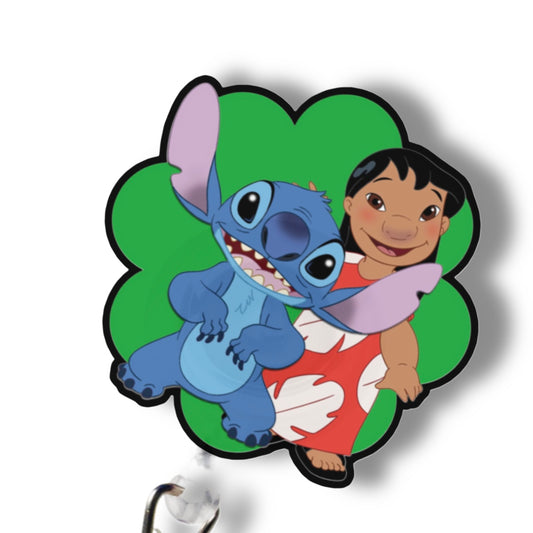 Badge Reel- inspired lilo and stitch