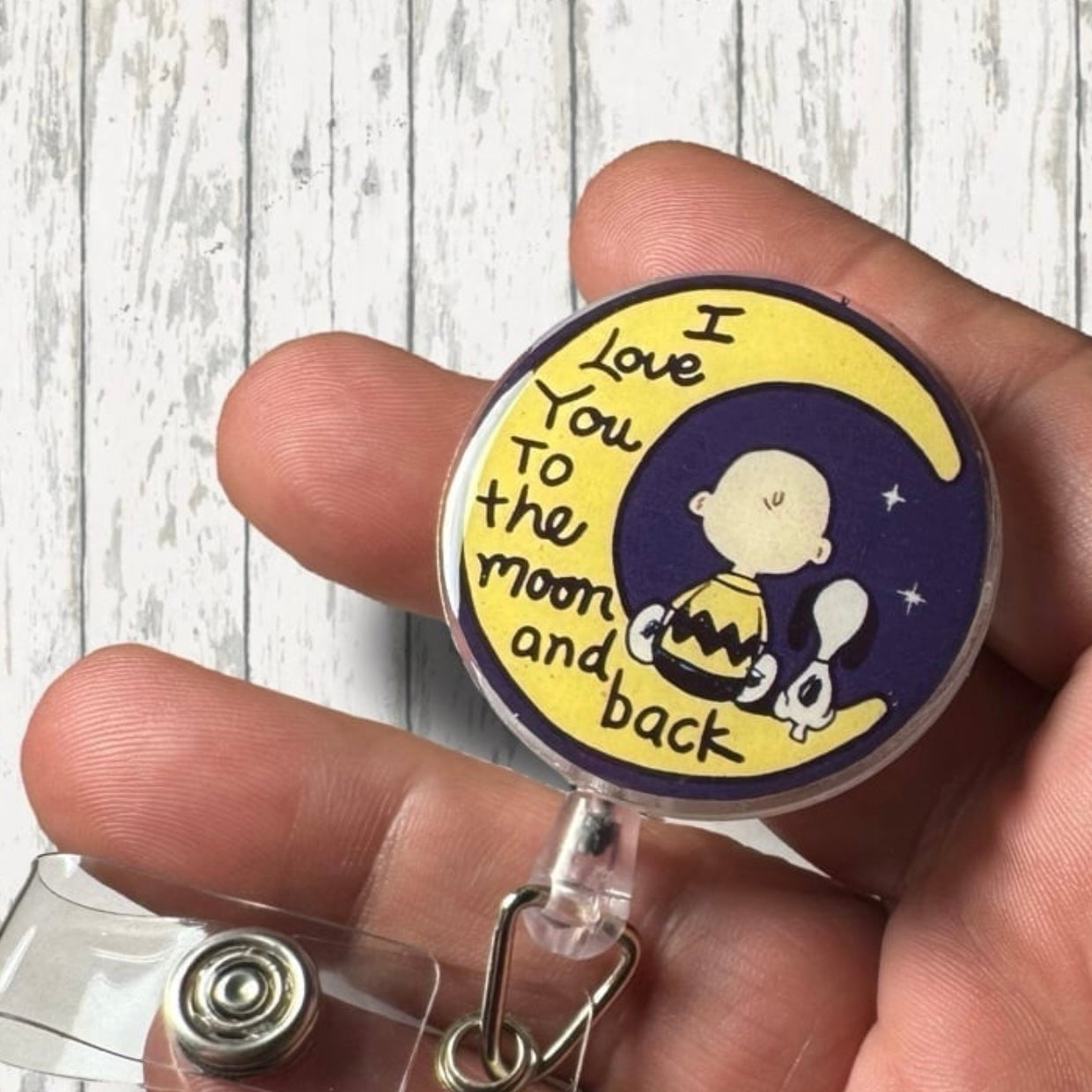 Badge Reel Charlie and Snoopy