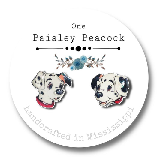 Dog Stud Earrings-Dalmatian