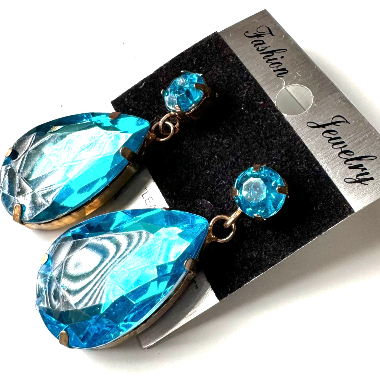 Dangle Earrings blue teardrop
