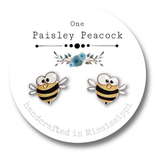 Insect Stud Earrings-bumble bee