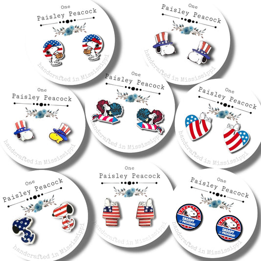 4th of July Independence Day stud earrings