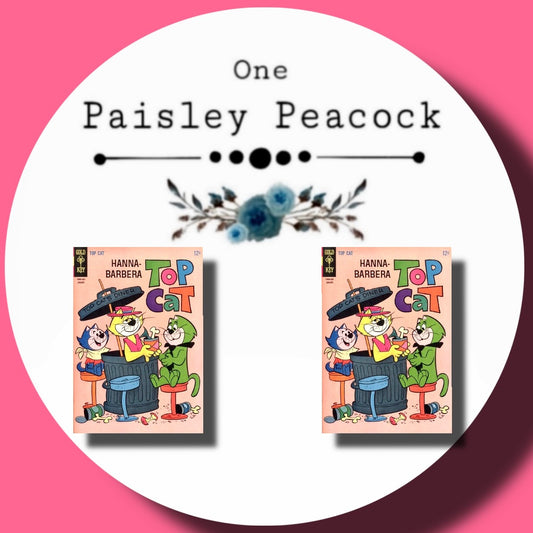 Top Cat comics stud earrings