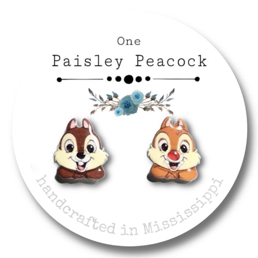 Stud Earrings-chipmunks