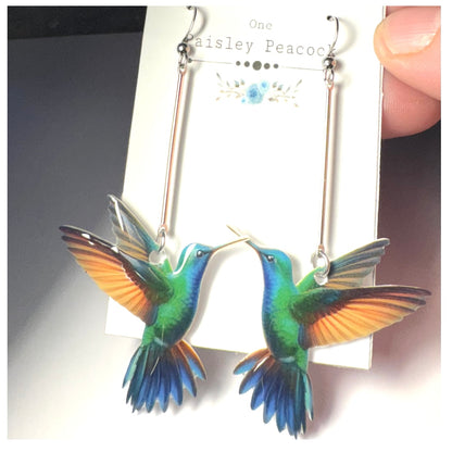 Hummingbird Dangle Earrings Birds