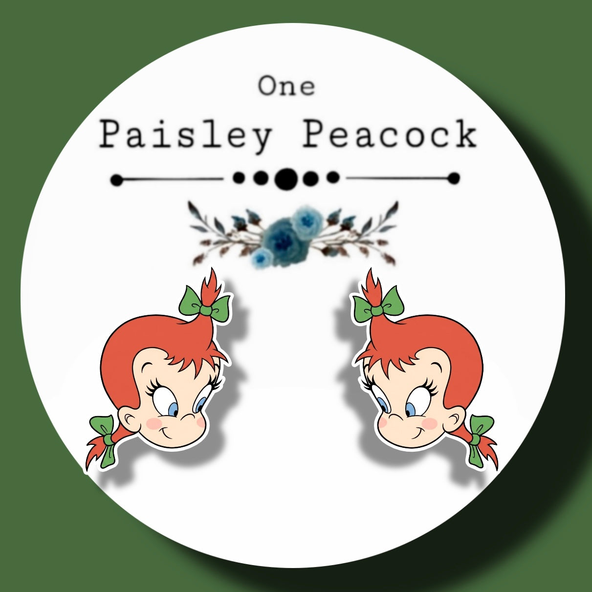 Little Audrey inspired stud earrings cartoon handmade