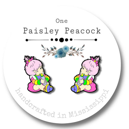 Rainbow Brite stud earrings