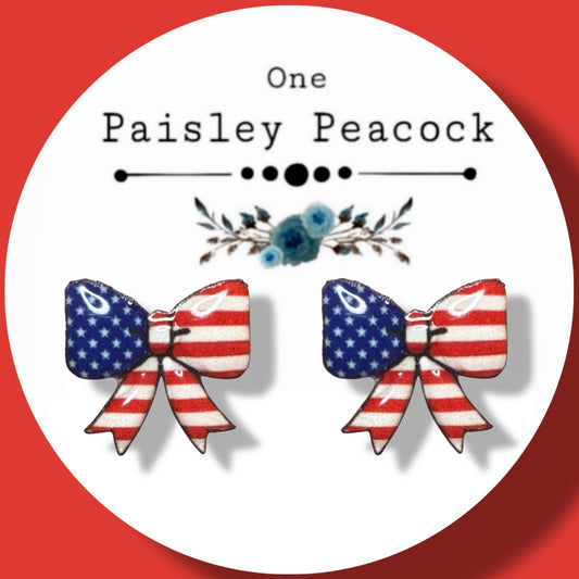 American Flag Bows stud earrings