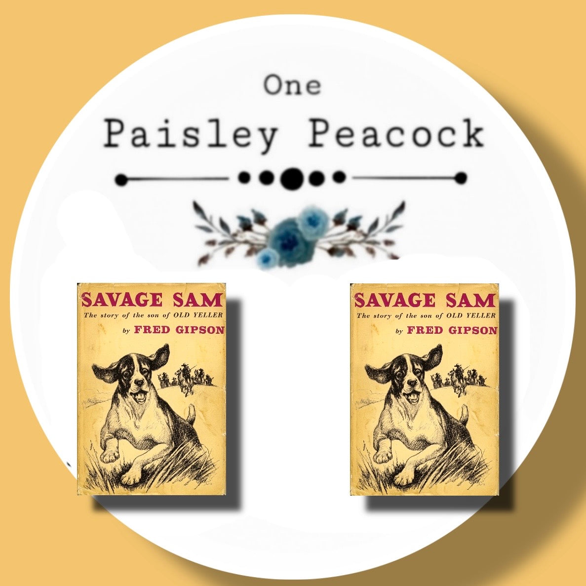 Savage Sam book stud earrings