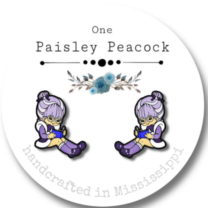 Rainbow Brite stud earrings