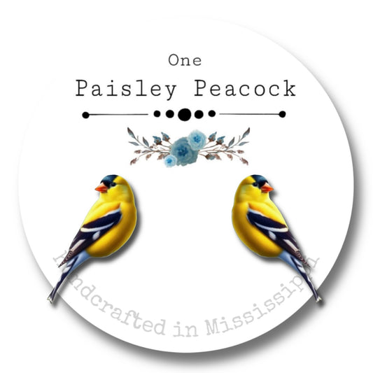 Bird earrings-yellow