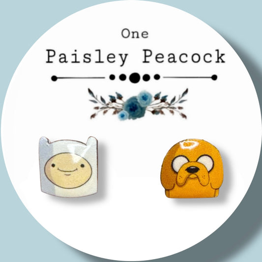 Finn & Jake inspired handmade stud earrings
