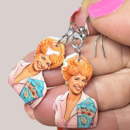 Flo dangle earrings retro TV inspired Alice Mel’s Diner