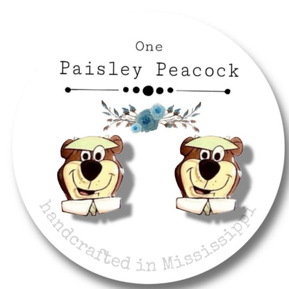 Yogi the Bear stud earrings