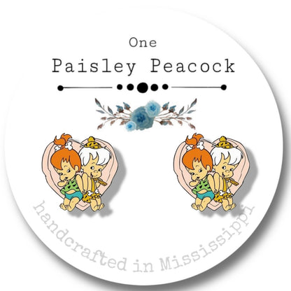 Flintstones stud earrings
