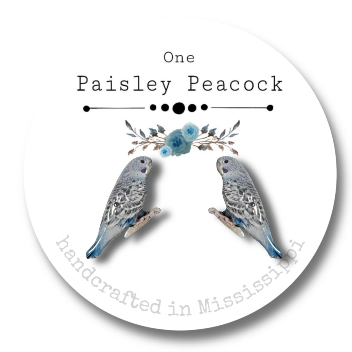 Bird earrings-blue budgie