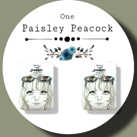Jean and Johnny book inspired stud earrings