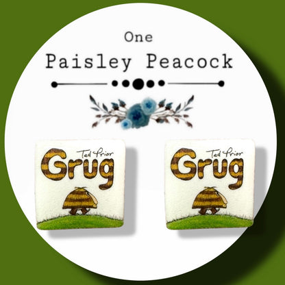 Grug book stud earrings