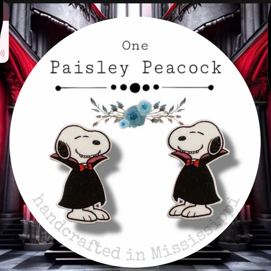 Stud earrings- Snoopy Halloween Dracula Vampire