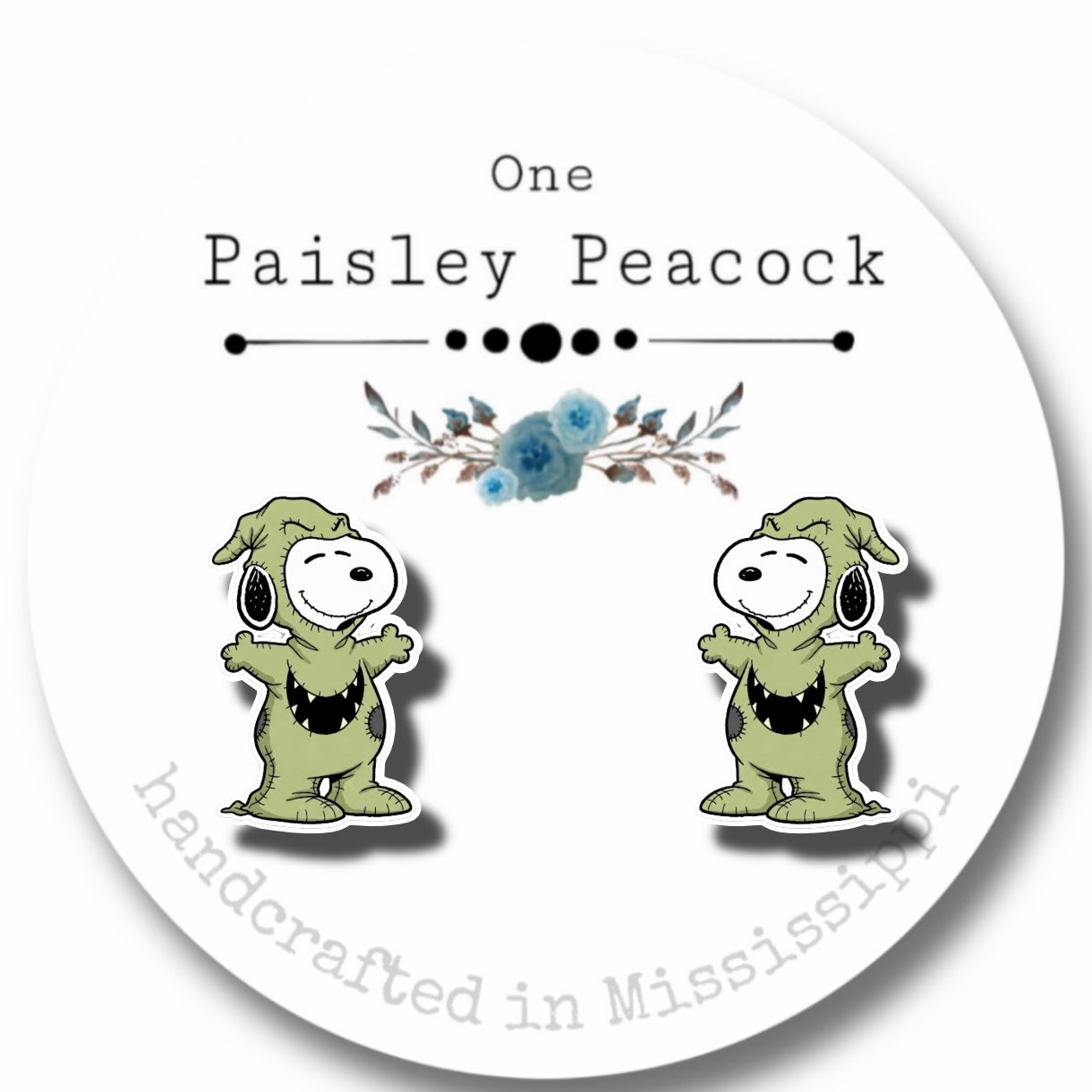 Stud earrings-Snoopy Oogie Boogie costume