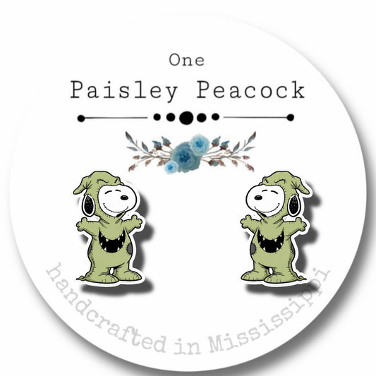 Stud earrings-Snoopy Oogie Boogie costume