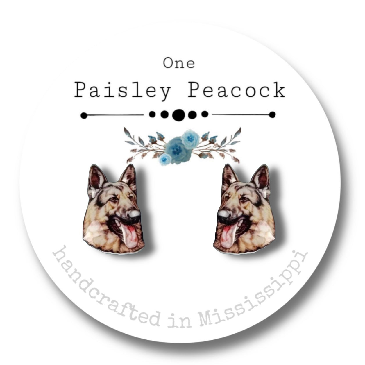 Dog Stud Earrings-German Shepherd