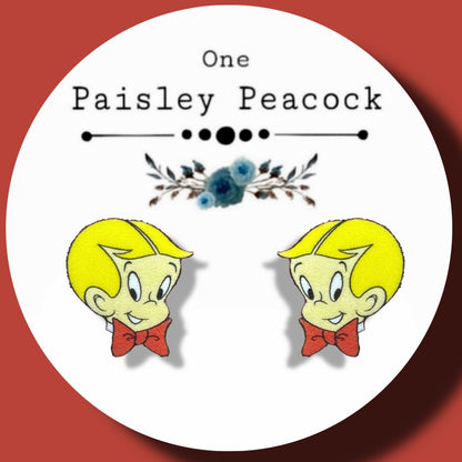 Richie Rich inspired handmade stud earrings