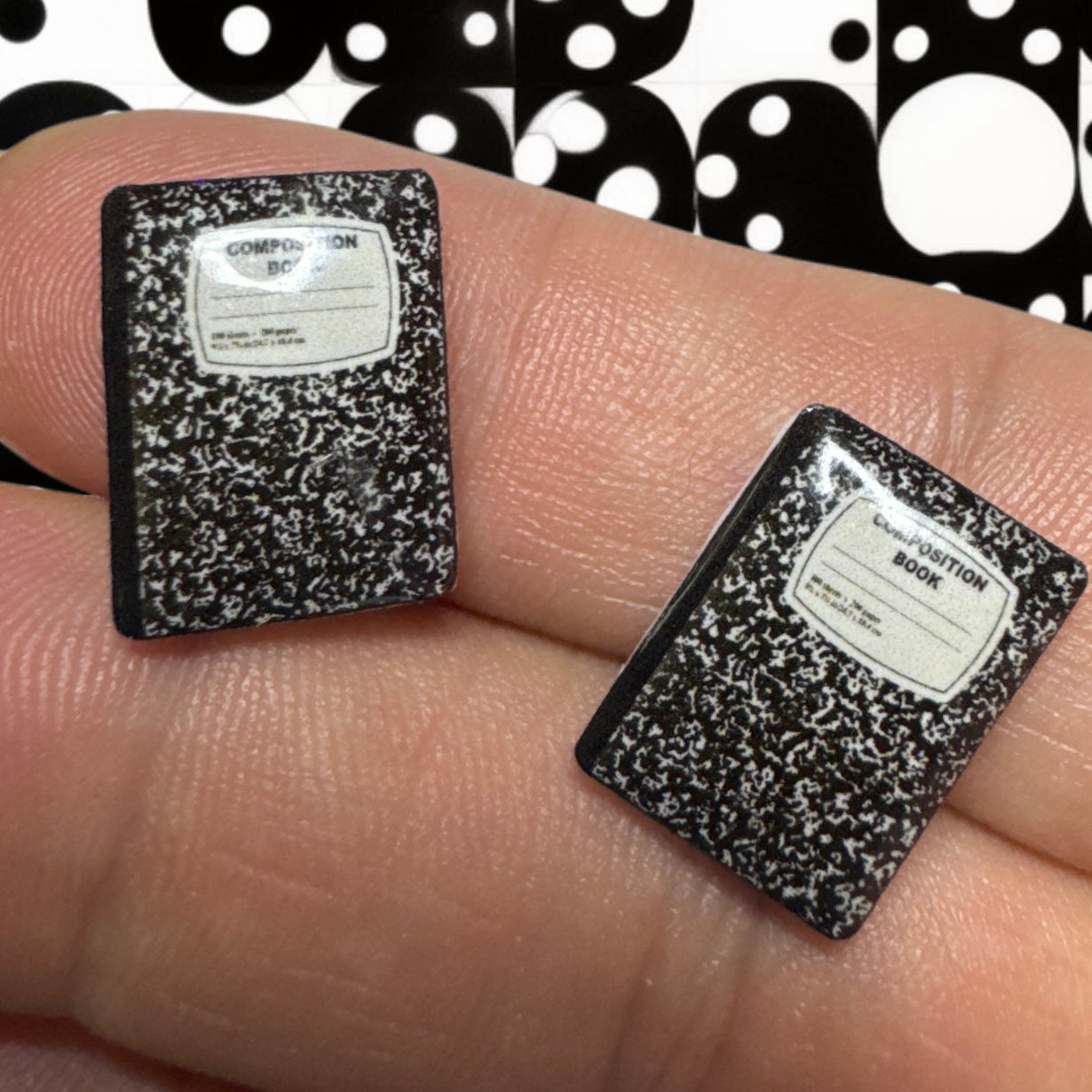 Stud Earrings-composition book