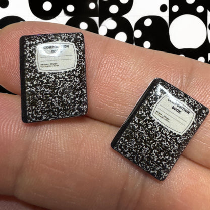 Stud Earrings-composition book