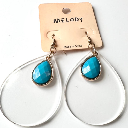 Acrylic teardrop earrings