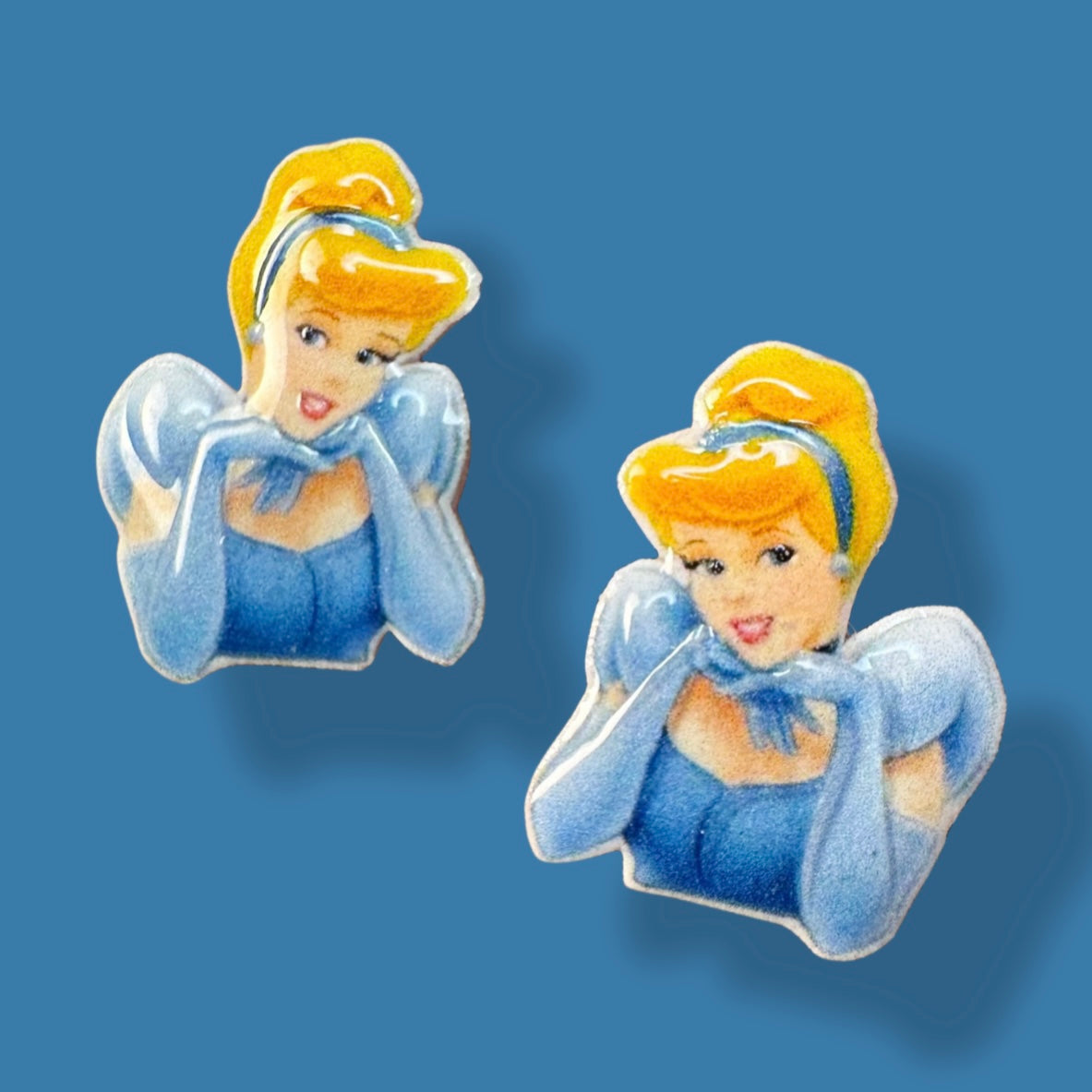 Cinderella bust inspired stud earrings handmade