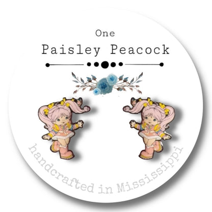 Rainbow Brite stud earrings