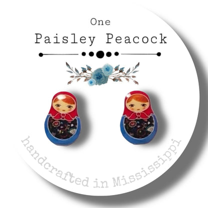 Stud Earrings-Russian nesting dolls