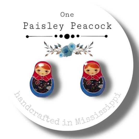 Stud Earrings-Russian nesting dolls