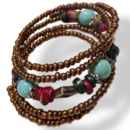 Boho memory wire bracelet