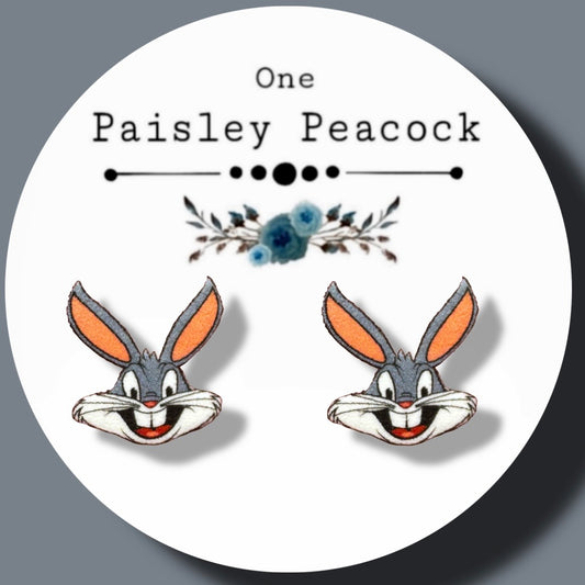 Bugs Bunny inspired handmade stud earrings
