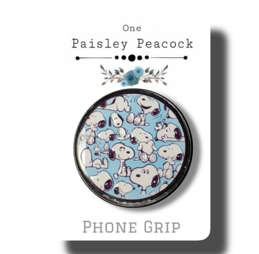 Phone Grip-snoopy-blue/ white