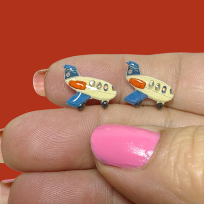 Toy Airplane handmade stud earrings Little People inspired