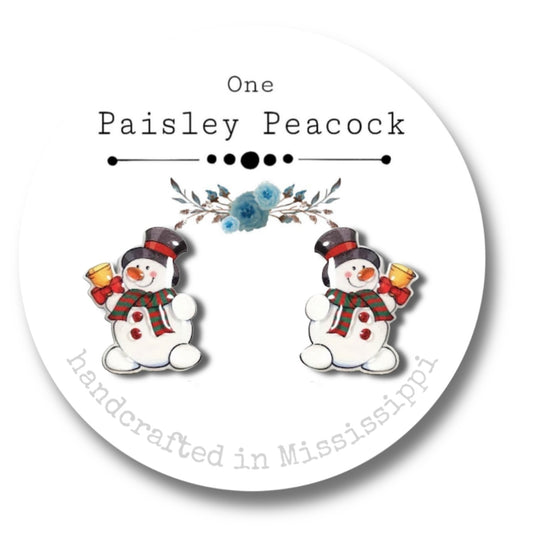 Stud earrings- snowman