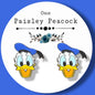 Donald Duck inspired handmade stud earrings