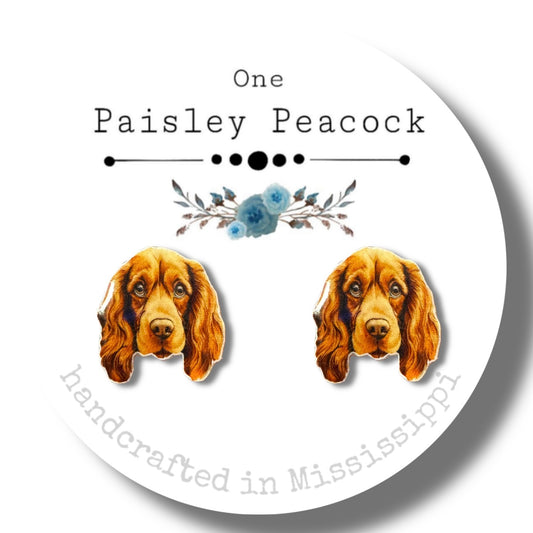 Dog Stud Earrings-Irish setter